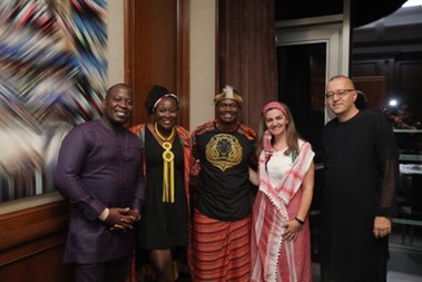 From Left to Right – Enoch Allotey, Fungai Mettler, Muchena Zigomo, Dema Sawalha, Rhssane Bouatlaoui at an MSD EEMEA Corporate Affairs meeting in Instanbul, Türkiye – celebrating diversity, equity and inclusion month. Everyone wore clothes representing their cultural heritage during an evening spent celebrating each other’s achievements and embracing their heritage.
